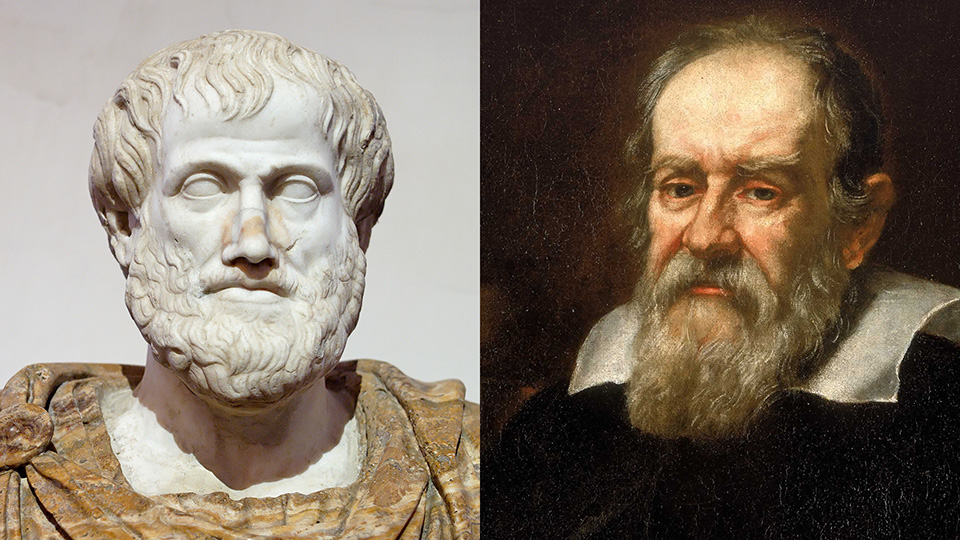 Aristotle and Galileo Galilei.