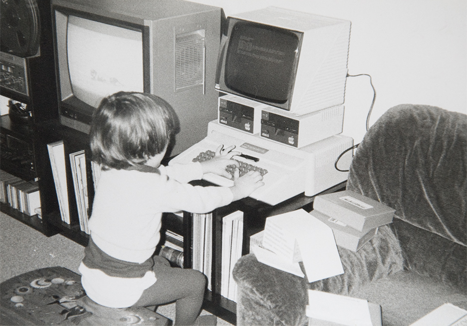 Me in front of an Apple II ca. 1983.
